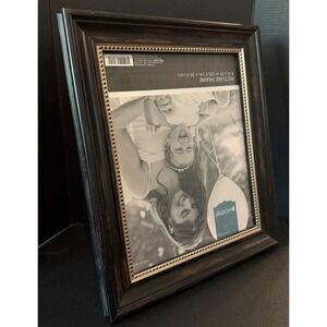 Threshold Home 8x10 Picture Frame Black Beaded Silver Inner Border Traditional‎